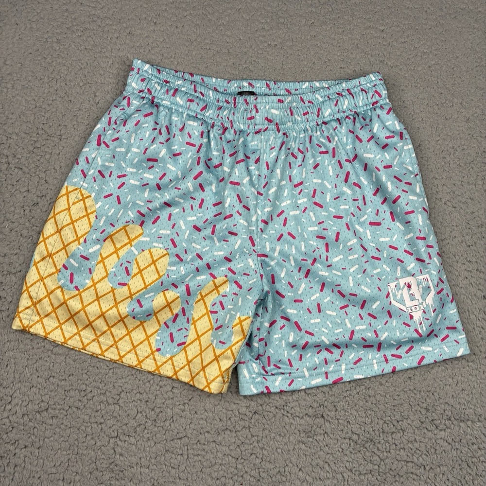 Baseball Lifestyle 101 Ice Cream Shorts Youth Large Blue Sprinkles Pockets
